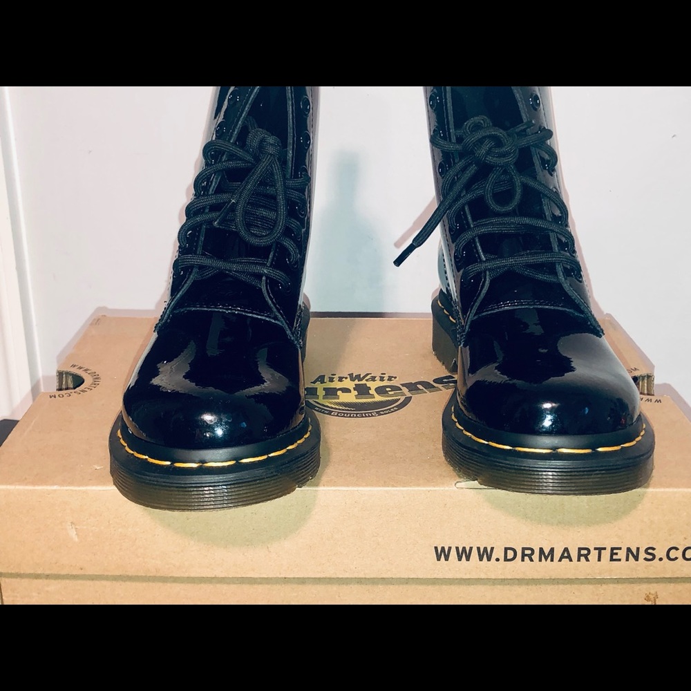 Dr Martens patent leather boots